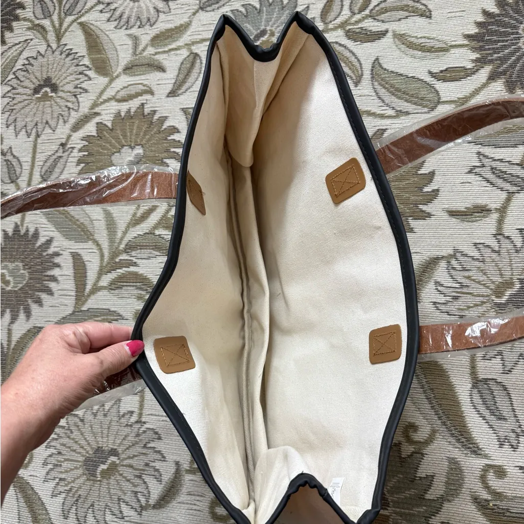 Santa Barbara Design Studio Canvas Tote Summer Vibes Hold Everything New Black - Image 4