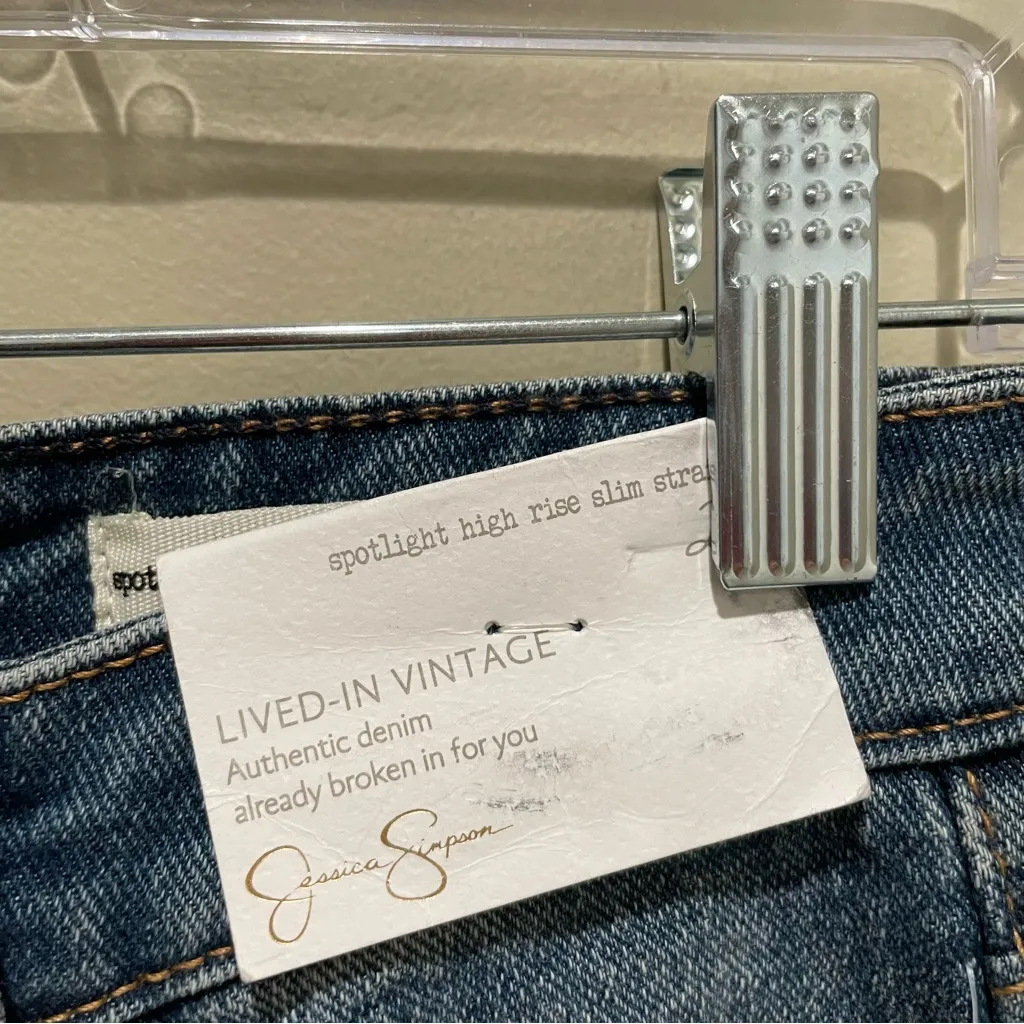 Jessica Simpson On The Run Distressed High-Rise Slim Straight Jeans Women’s 29 - Image 7