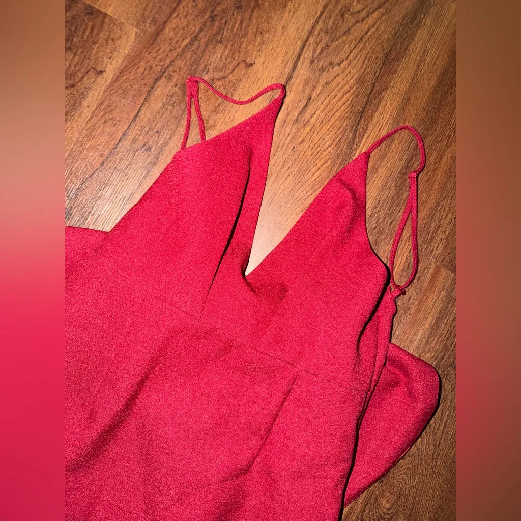 NUDE brand red v plunge dress mini open back formal party wedding $98 L casual Size L - Image 6