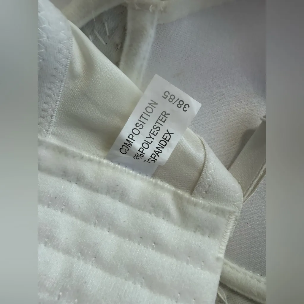 White Sequin Beaded Bustier Bra, Size 38/85 Silver Size M - Image 3