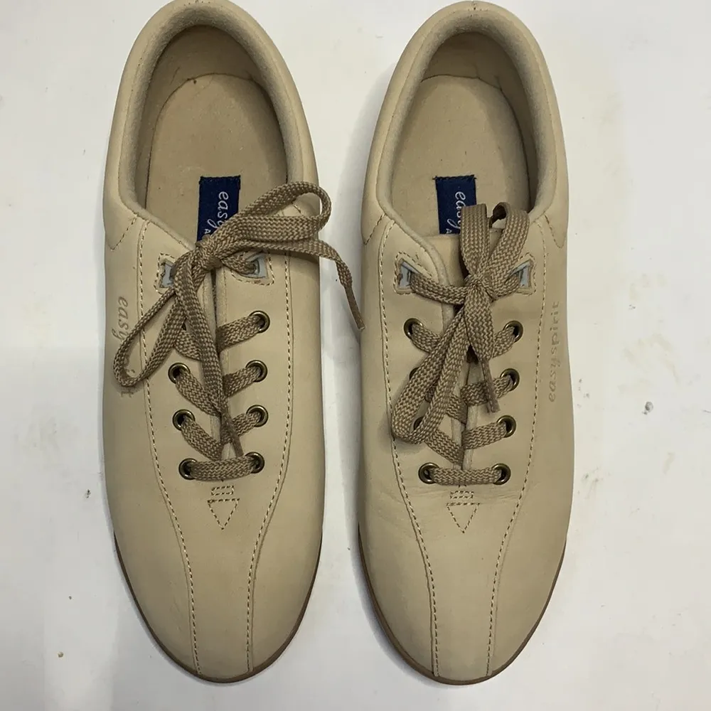 Easy Spirit Women Tan API Walking Comfort Lace Shoe Leather Sneaker S-032 Sz 10 - Image 2