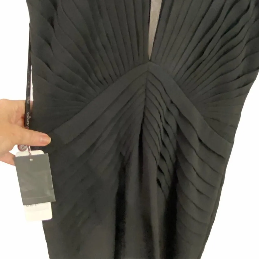 Sue Wong Black Beaded Sleeveless Cocktail Dress Size 6 - Image 9