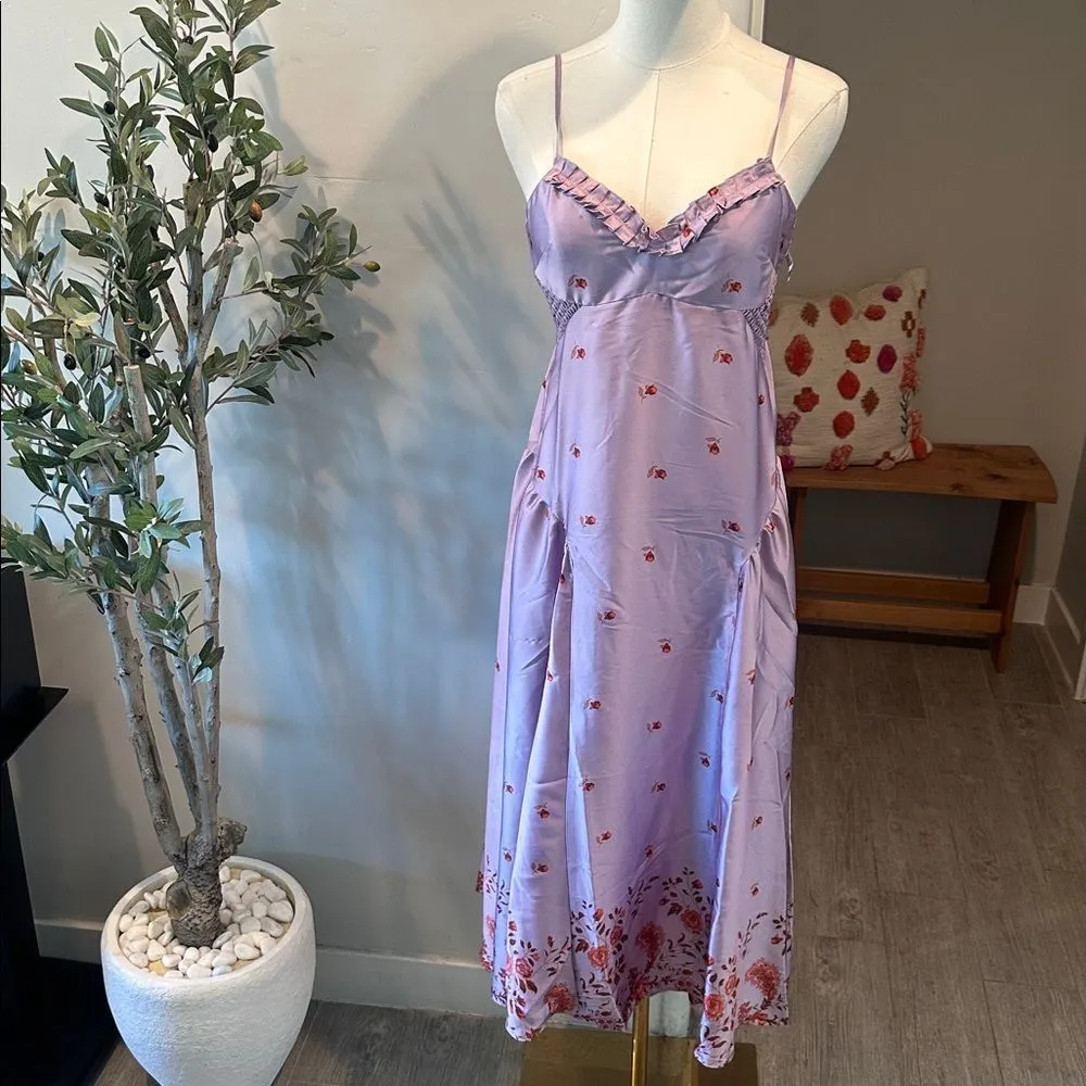 Free People Intimately On My Own Floral Satin Nightgown/Dress New! - Image 5