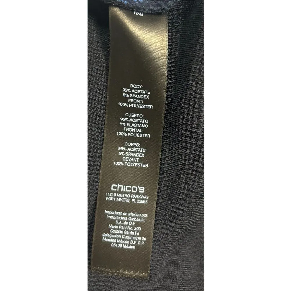 Chico’s Travelers Duster Vest Size XL Sleeveless Blue Abstract Artsy Open Flowy - Image 6