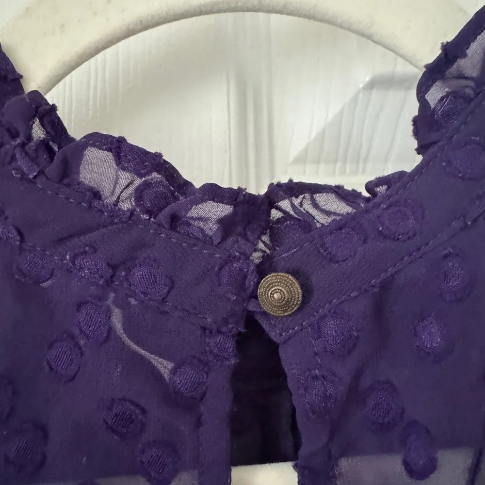 Anthropologie Sheet Purple Short Sleeve Top - Image 6