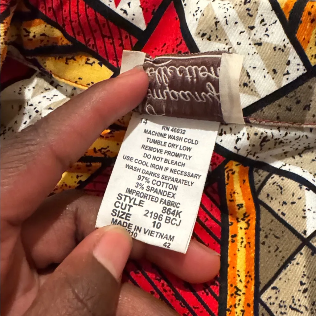 Company Collection Multicolor Abstract Blazer SIZE 10 White - Image 3