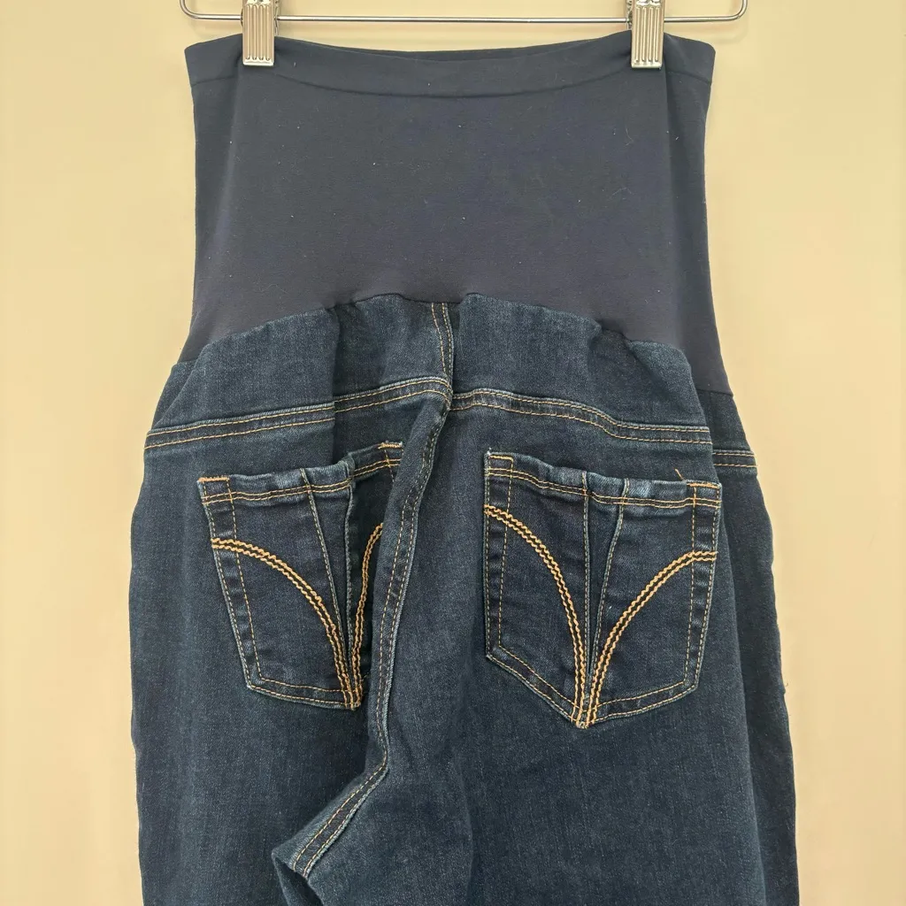Indigo Blue Maternity Jeans - Dark Blue Size XL - Image 4