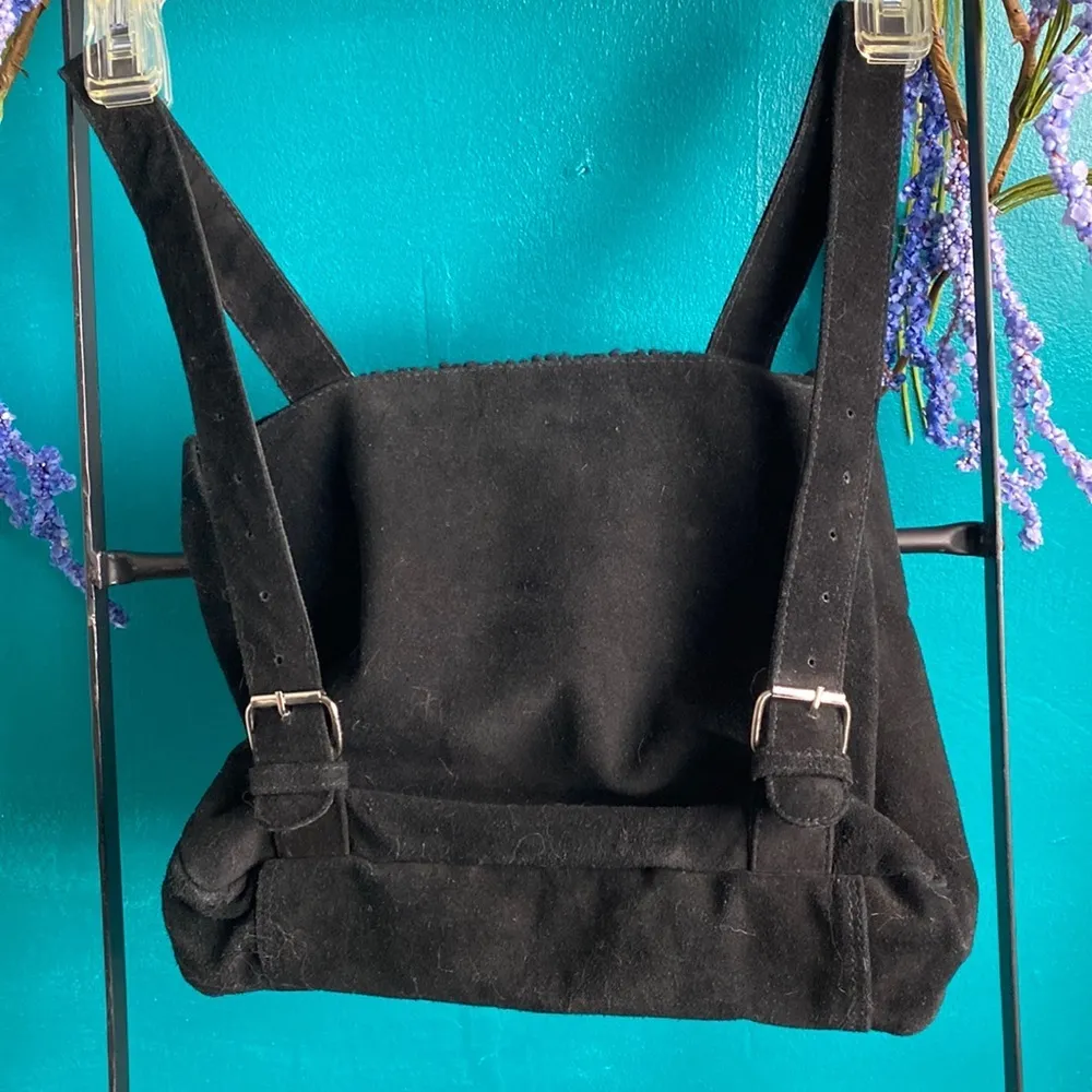 Antik Batik black suede Embroidered beaded Backpack - Image 2