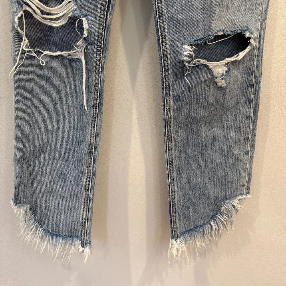 Hidden Jeans with Fray Bottom Ripped Jeans Blue Size 26 - Image 2