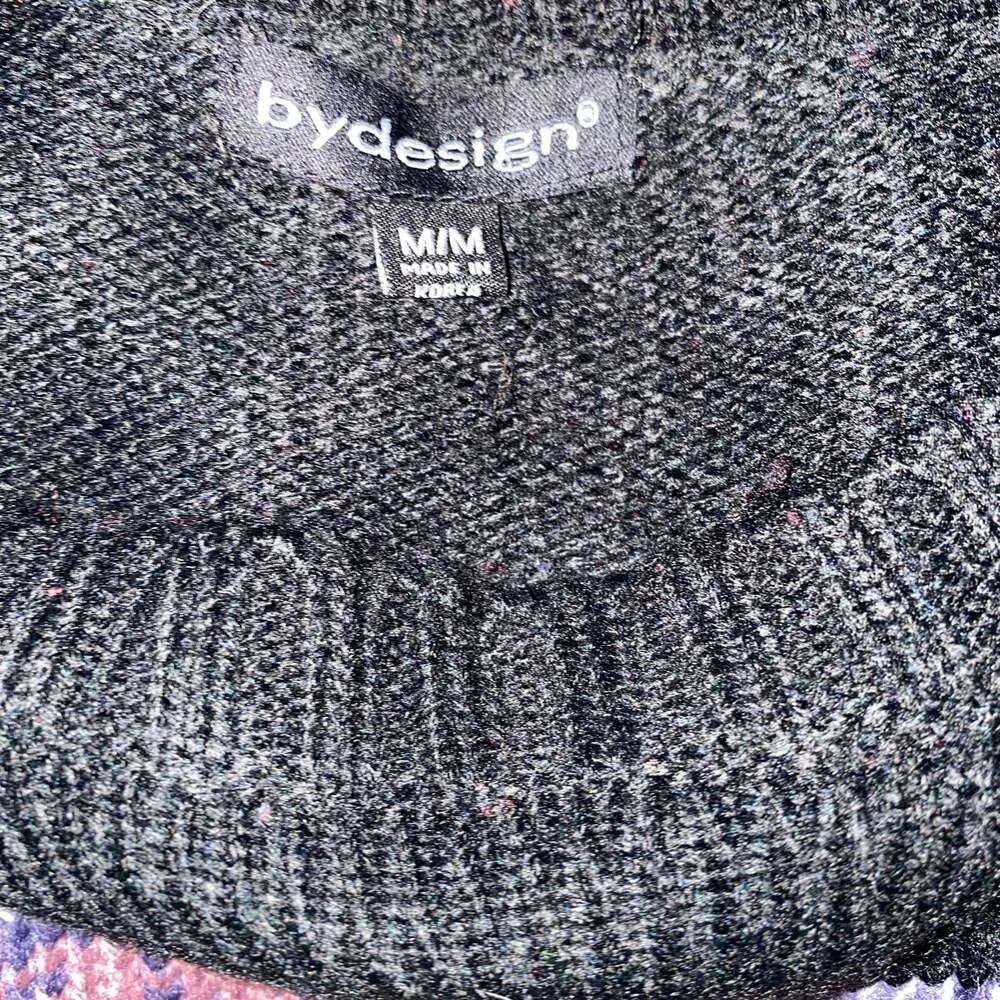 Vintage Sweater Chunky Grannycore Knit Fair Isle Pullover Crewneck size medium Blue - Image 4