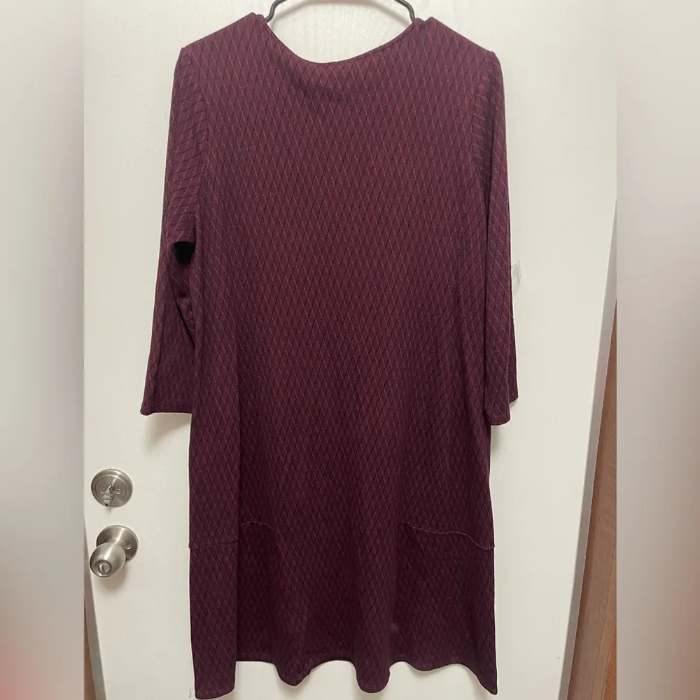 J Jill Burgundy Textured Dress Red Size M - Image 5