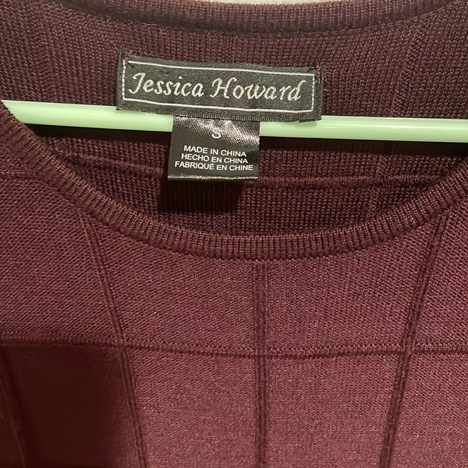 Jessica Howard Purple Burgundy Sweater Dress Long Sleeve Small Knit Wine Plum - Image 5