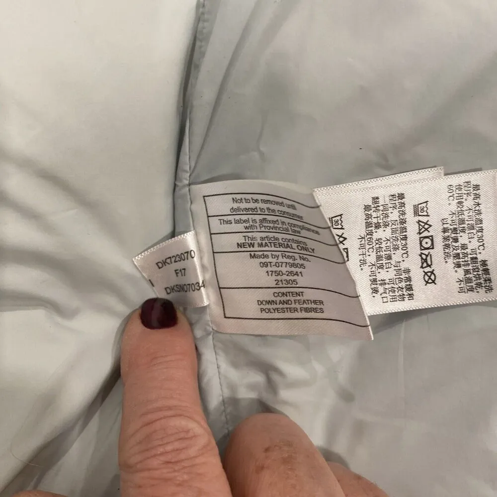 Donna Karan Black Label Light Blue Down Puffer Coat Size Small - Image 11