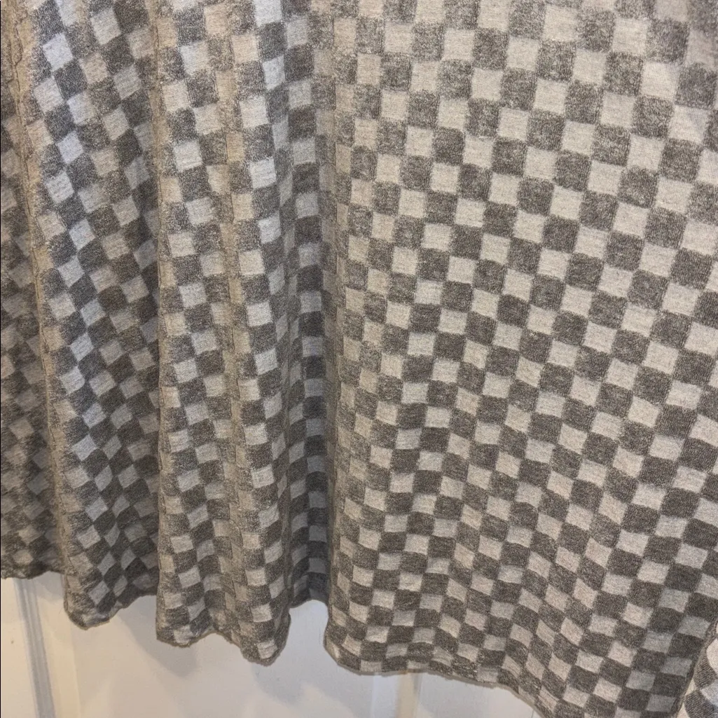 ROOLEE BRAND GREY CHECKERED SHORT SLEEVE MIDI DRESS FIT AND FLARE DRESS SIZE XL - Image 5