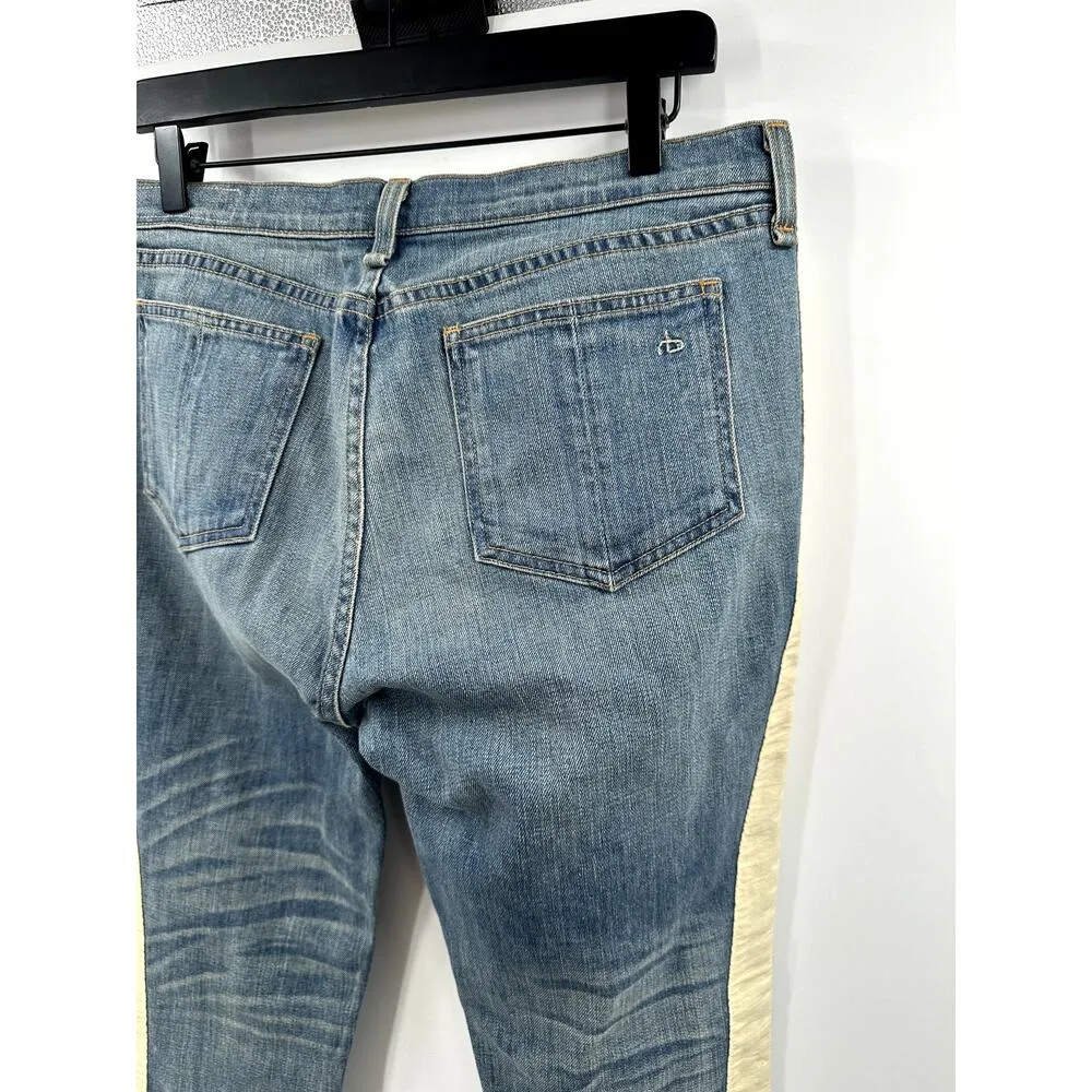 rag & bone The Skinny Racer Relay jeans stripe slim zipper ankle low rise 30 - Image 6