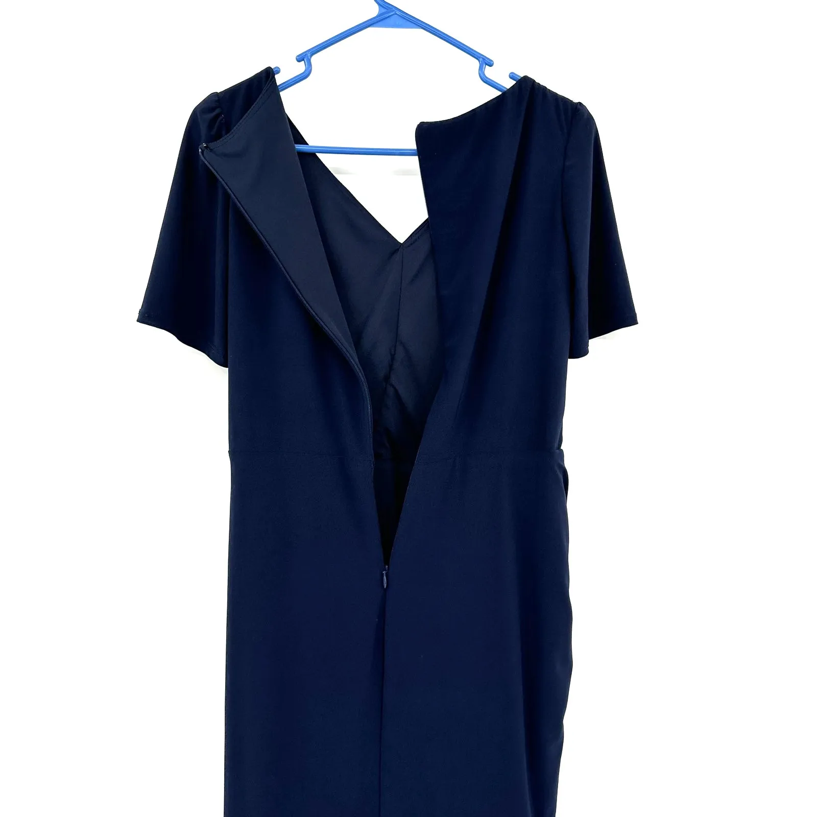 BHLDN Size US‎ 12 Short Sleeve Maxi Dress Formal Dark Blue Navy Wedding Party - Image 3