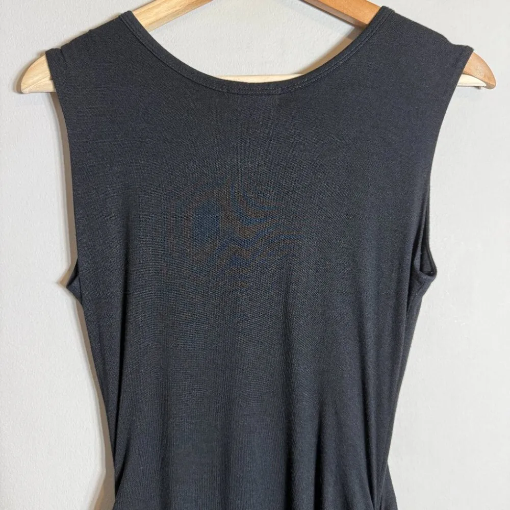 LNA Revolve Ruched Bodycon Midi Dress Women's Small Black Sleeveless Minimalist - Image 9