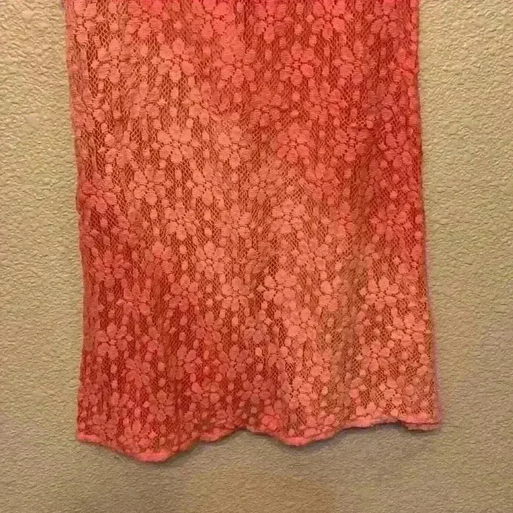 Raya Sun pink Ombre crochet lace top sz M beachy resortwear summer sheer festiva - Image 8
