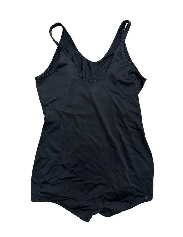 1960s Black One Piece Swimsuit Large/XL Gothic Swimwear - Image 2