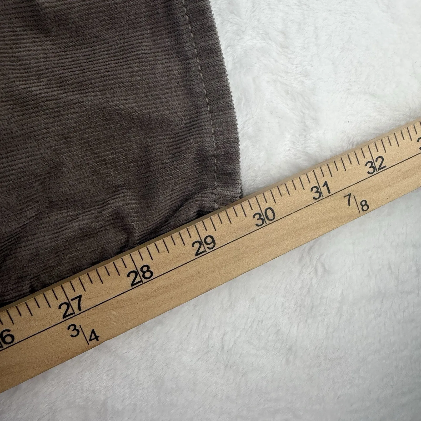 Gap Sz 35 20 High Rise Corduroy '90s Straight Pants Plymouth Rock Brown Grunge - Image 13