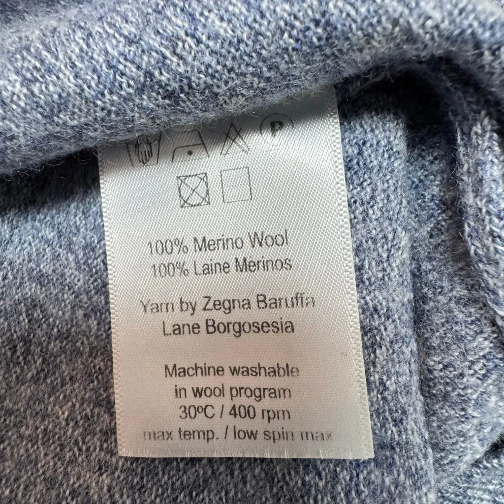 Stenströms Blue Merino Wool Quarter Zip Sweater M Size M - Image 6