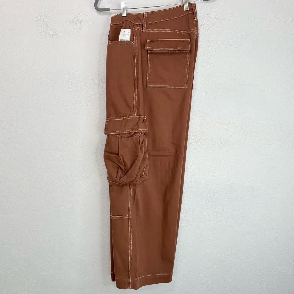 Wild Fable Women's Mid-Rise Baggy Cargo Pants Size 12R Rugged Twill Cotton NWT - Image 4