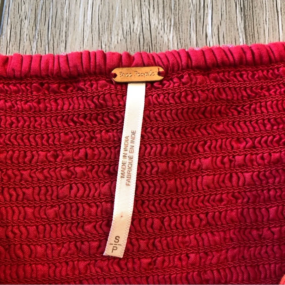 Free People Cherry Bomb Red Plaid Top Size Small - Image 8