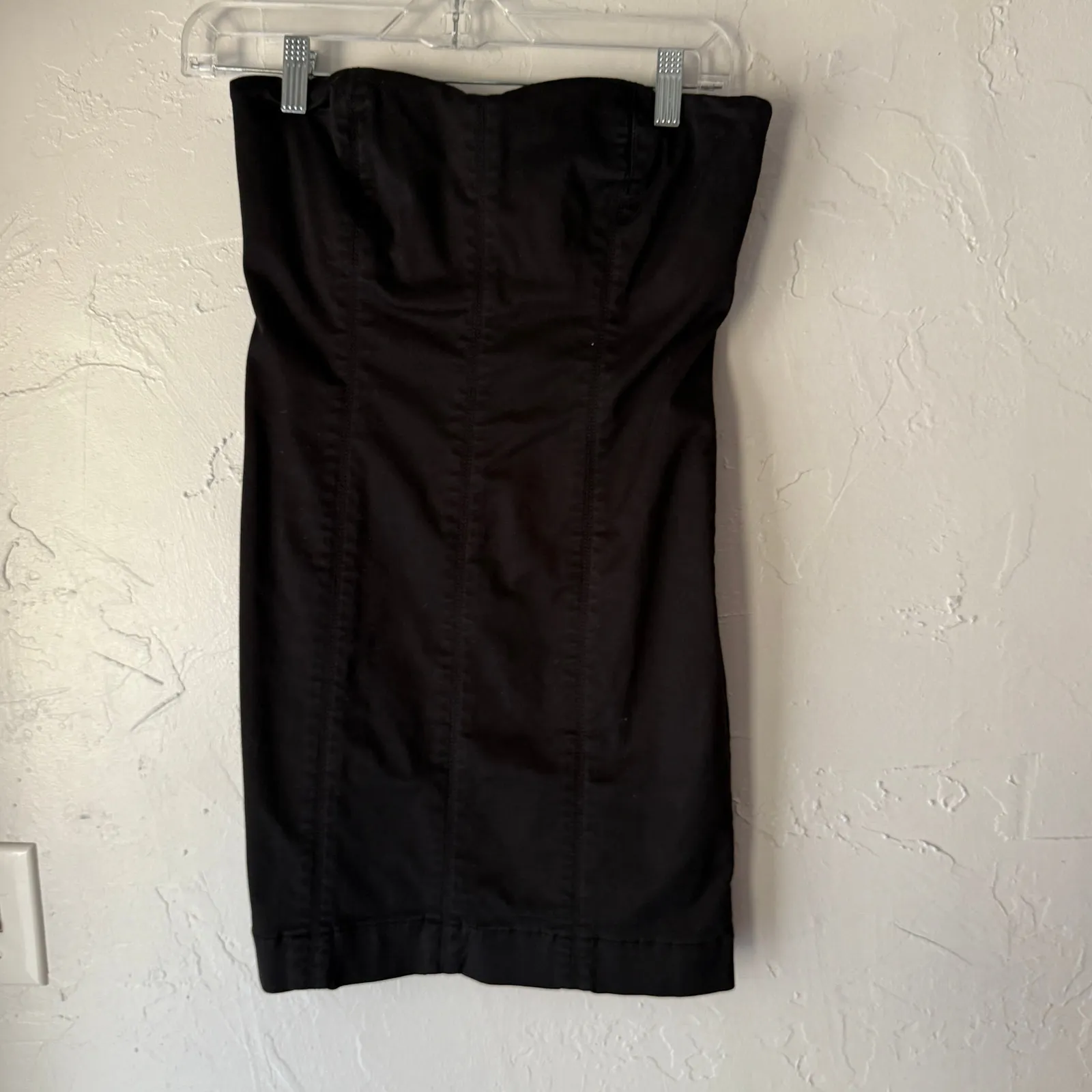 Joe’s Jeans Y2k Black Strapless Mini Dress Size M Cotton Blend Zip‎ Back Tube - Image 3
