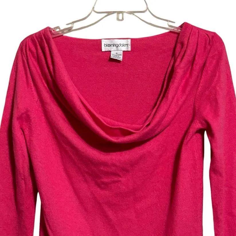 Vintage Bloomingdales‎ Pink Cashmere Sweater Size M - Image 2