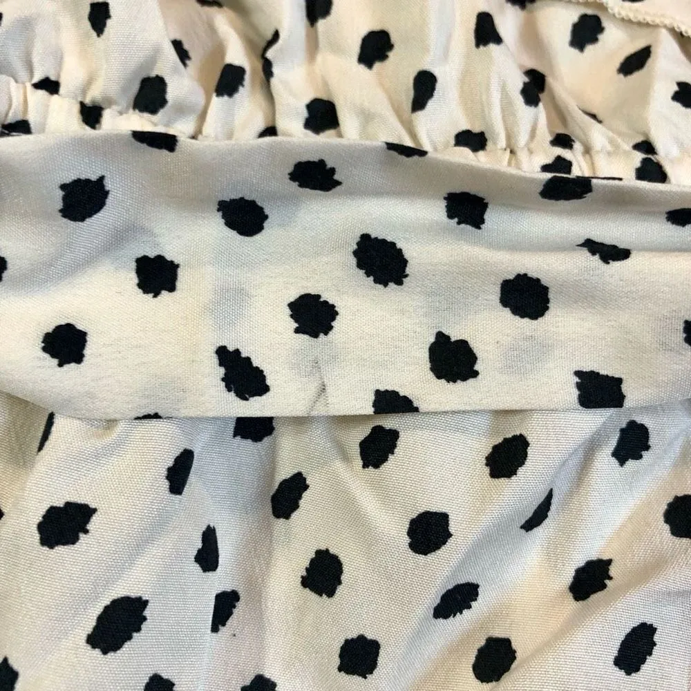 Motherhood Maternity Cream With Black Dots Blouse Waist Belt - Image 11