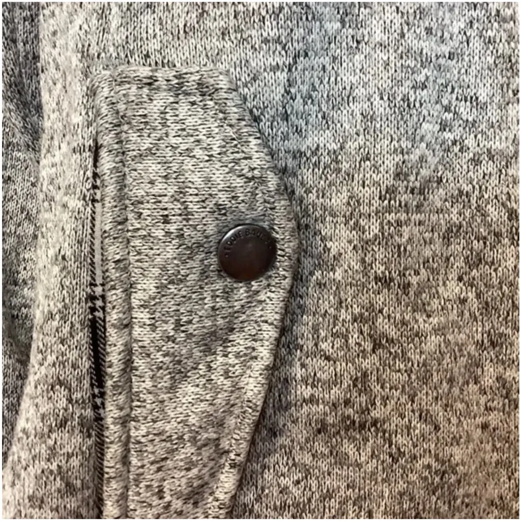 EDDIE BAUER ELBOW PATCHES HOODIE FLEECE SWEATER JACKET HEATHER GRAY SIZE MEDIUM - Image 10