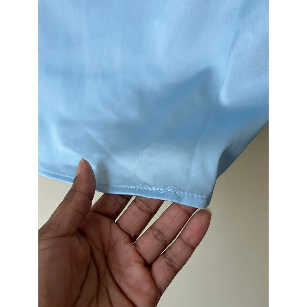 Odette Satin Blue Mini Dress US Size 4 - Image 8
