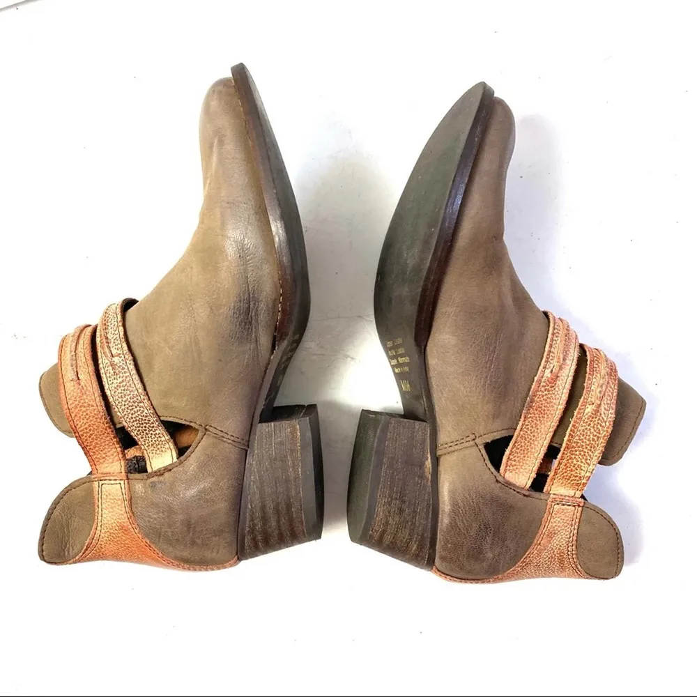 Rebel's Tan Brown Suede Cutout Ankle Boot Size 6 - Image 5