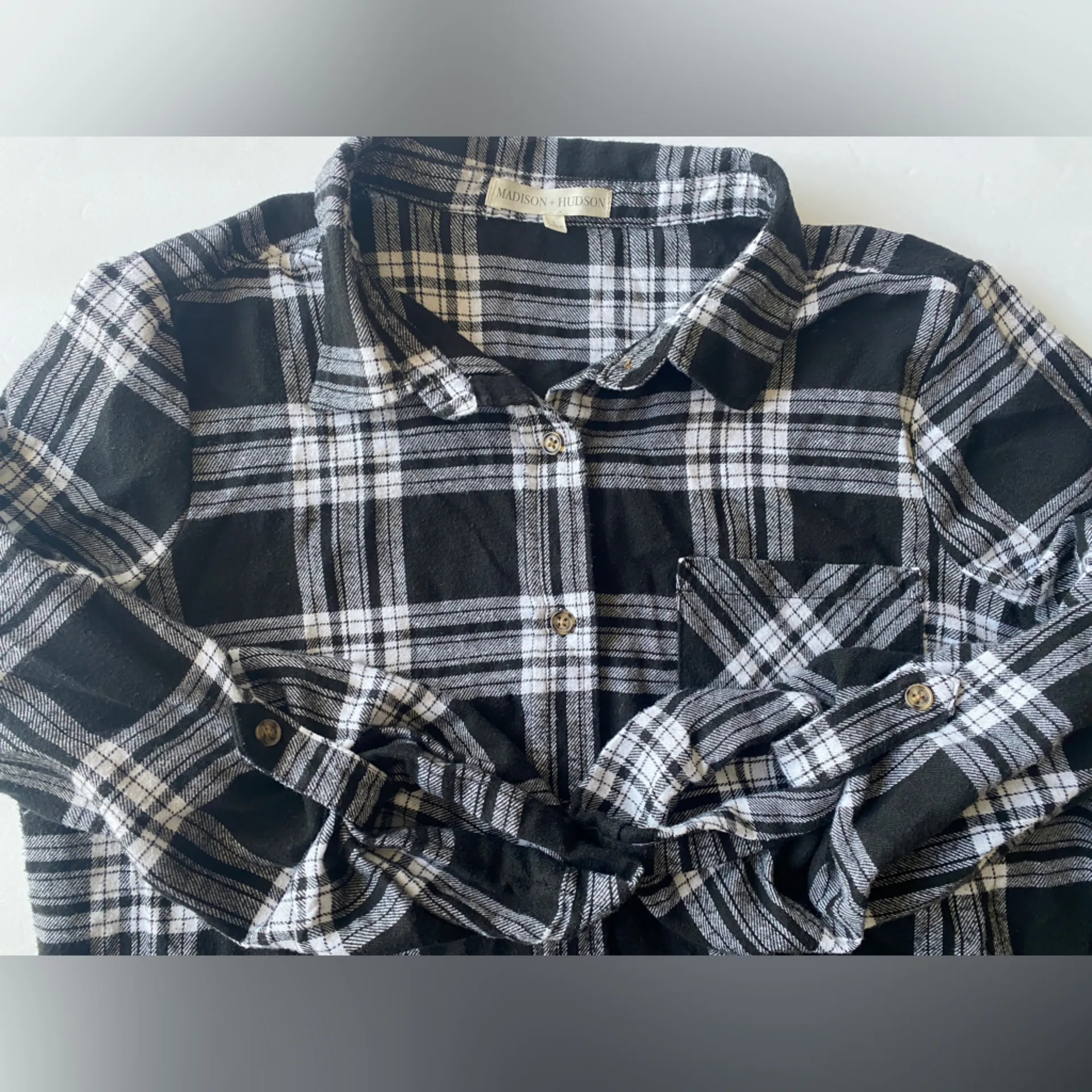 Madison + Hudson Long Adjustable Sleeve Funnel Dress‎ Size L Black Size L - Image 4