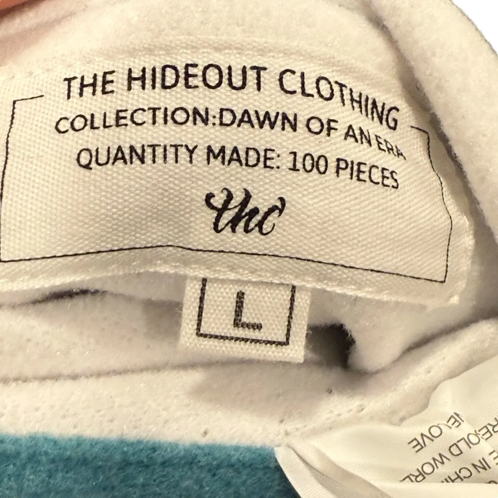 NWT Teal & White Reversible Varsity Jacket by The Hideout Clothing Size Large - Image 7