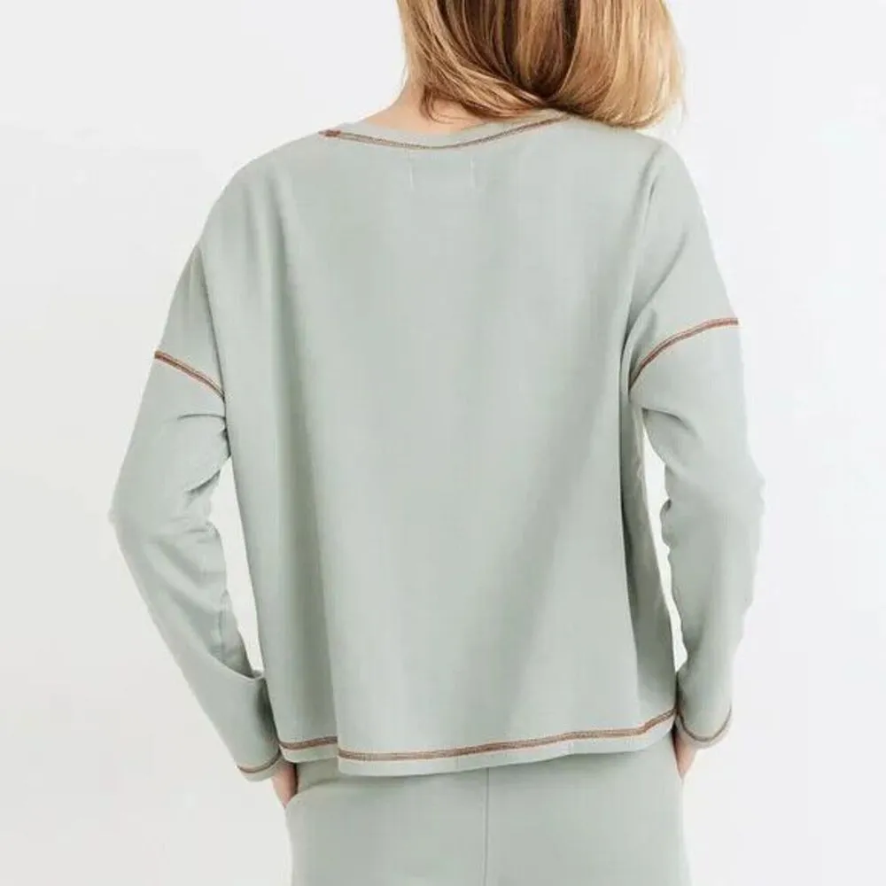 Madewell MWL Superbrushed Contrast Stitched Easygoing Sweatshirt Womens Size XS - Image 2