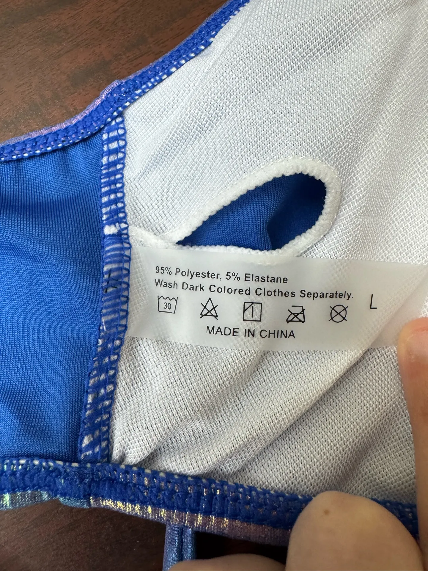 NWOT SHEIN Metallic Blue and Purple Cross over Bikini Set Size Large - Image 5