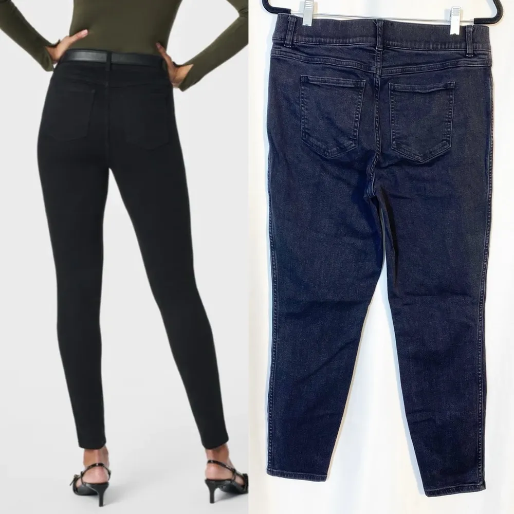 SPANX Ankle High Rise Skinny Jeans: Black - Image 4