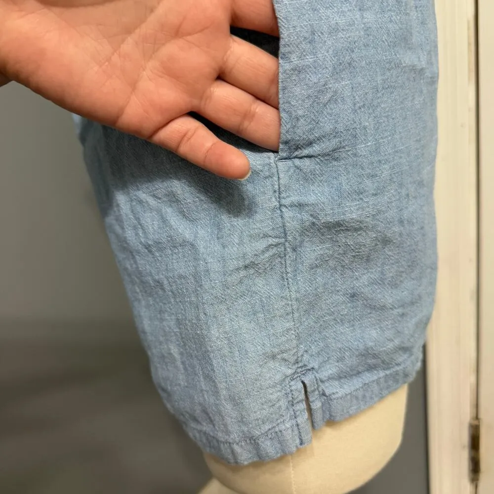 Womens Chambray Pull On Shirts Edwina Wash, S - Image 3