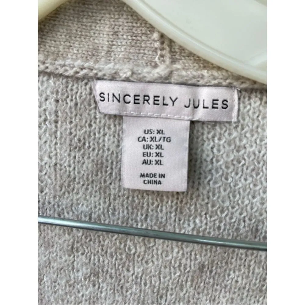Sincerely Jules size XL cropped cardigan button front checked. Tan - Image 6