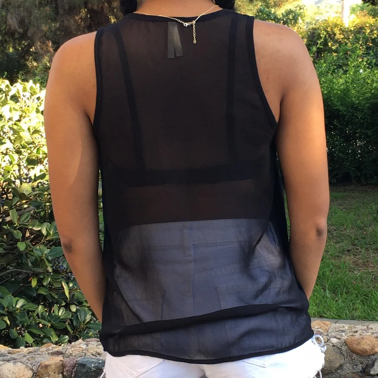 ASOS Sheer Black Blouse With Red Beads - Image 2