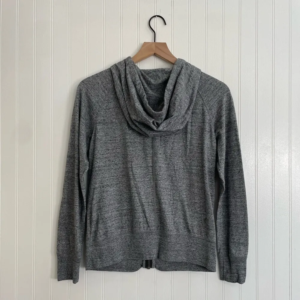 NIKE Women's Gray Cotton Blend Long Sleeve Casual Hooded Full Zip Jacket Size S - Image 3