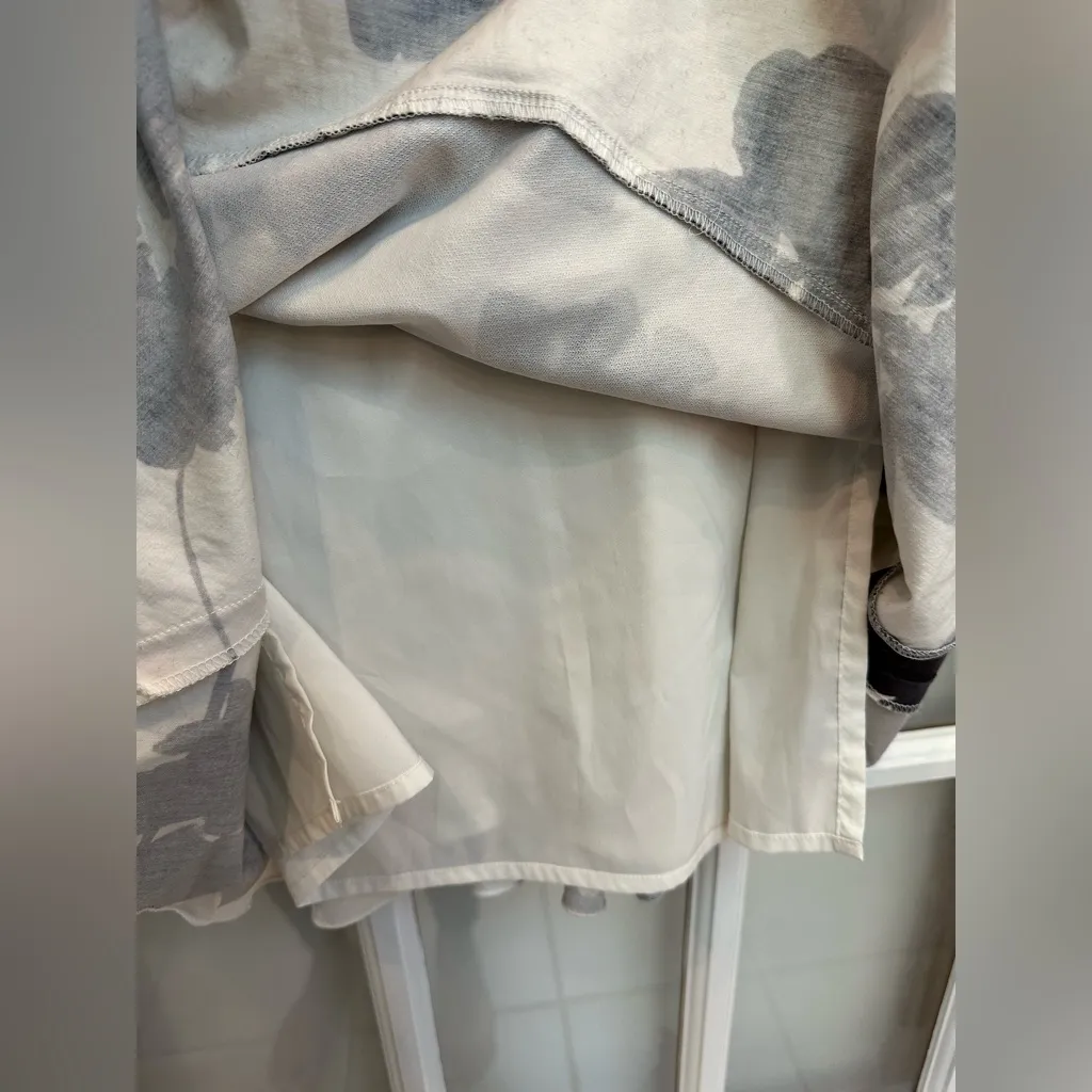 Vintage Carlisle Dark Navy & White Cotton Floral Midi Dress Ruffle Hem Size 8 M - Image 7