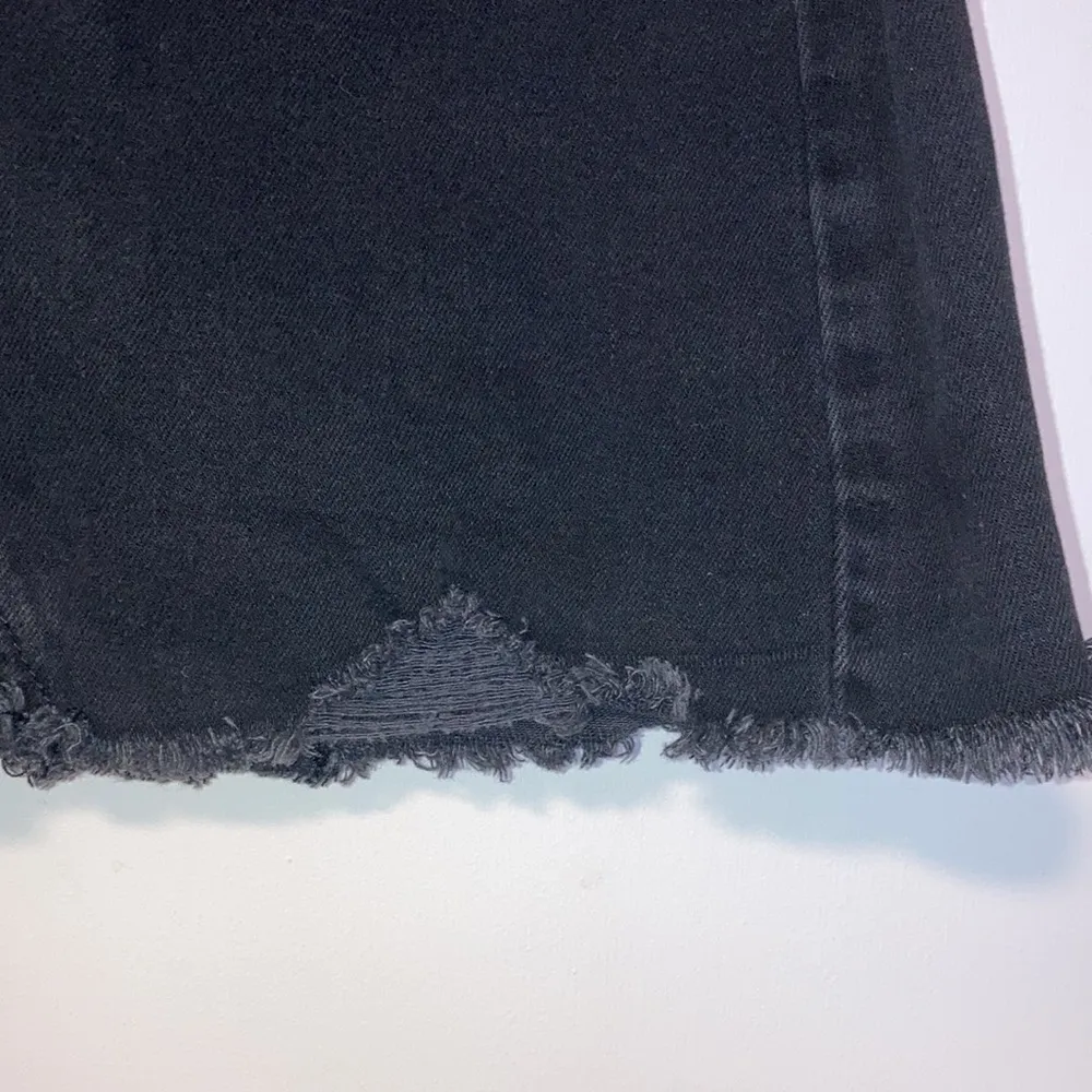 American Eagle Black Hi-Rise Festival Mini Skirt Size 0 Denim Jean Button Fly - Image 4