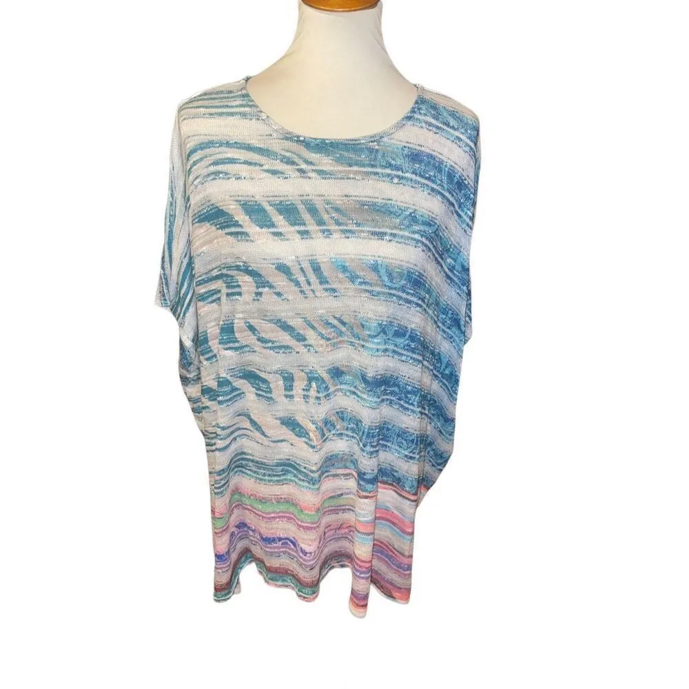 Avenue Womens Sweater Batwing Sleeve Scoop Neck Stretch Multicolor Size 18/20 - Image 3