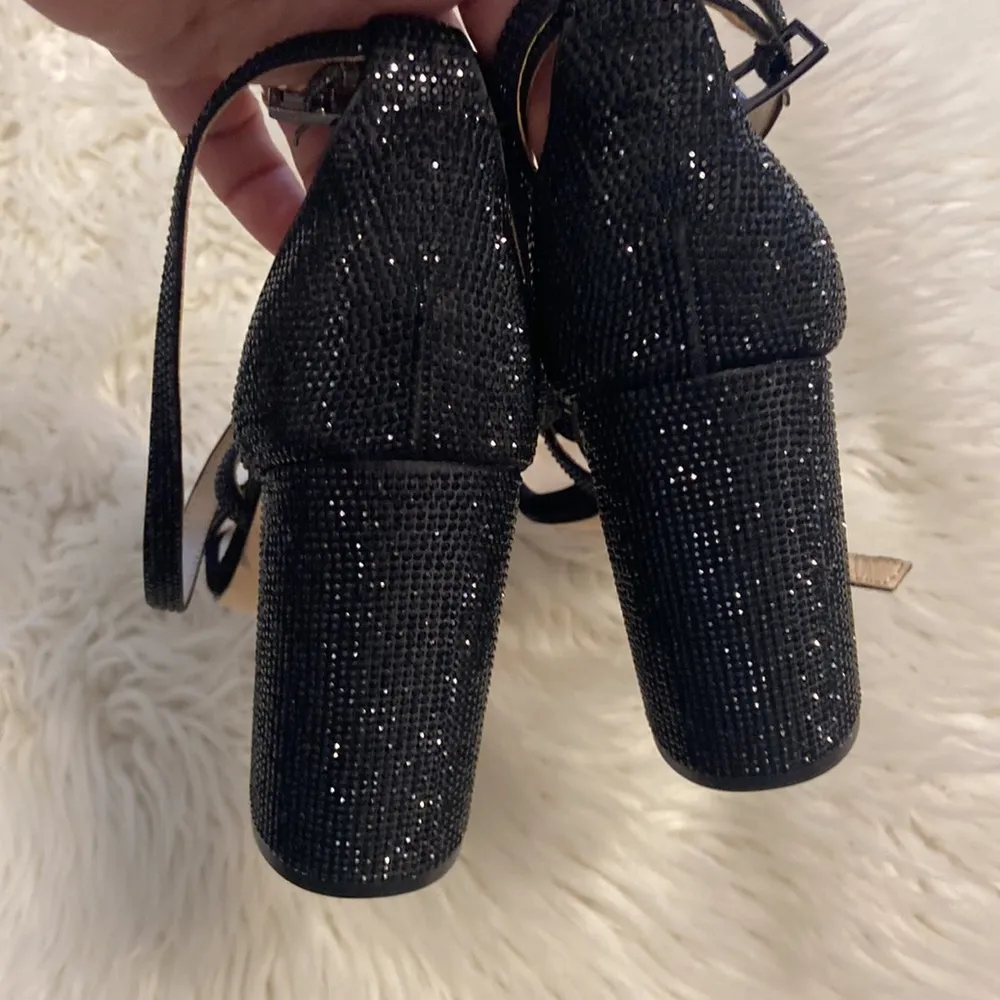 ANTONIO MELANI SANDALS SIZE 11 BNWOT LEATHER SOLE COLOR BLACK HEEL 4” STABLE - Image 2