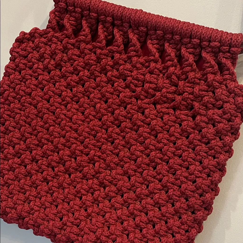 Retro burgundy  Red Handwoven Bag like new not used - Image 2