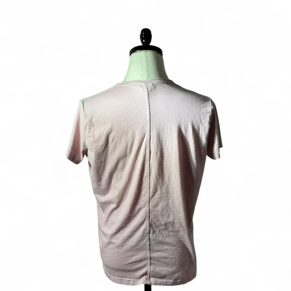 ARIAT Pink V-Neck T-Shirt Casual Everyday Tee Basic Top‎ - Image 3