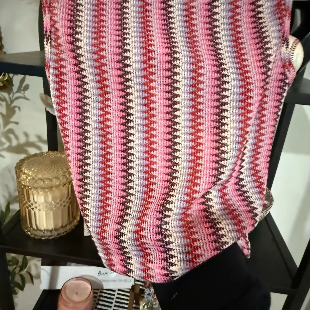 VRG GRL Pink and Red Striped Crop Top size medium - Image 9