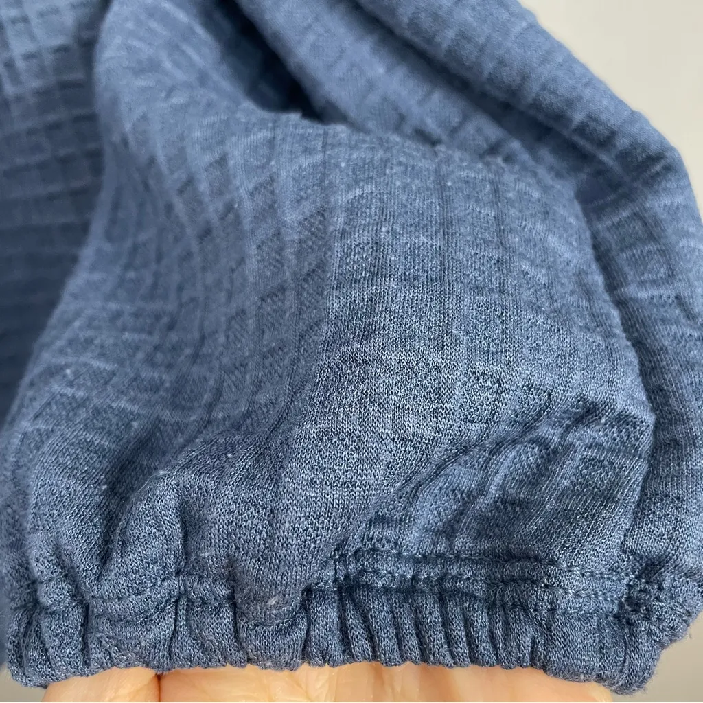 Max Studio Sweatshirt Pullover Cowl‎ Neck Long Sleeve Waffle Knit Blue Women XS - Image 11